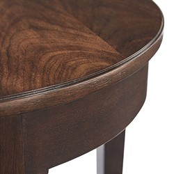 Bedford Updated Traditional Dark Brown Wood Round Side Table|