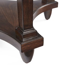 Bedford Updated Traditional Dark Brown Wood Round Side Table|