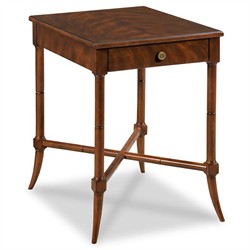 Clarkson Updated Traditional Dark Brown Wood Rectangular Side Table|
