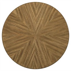 Hudson Modern Classic Brown Wood Round Side Table|