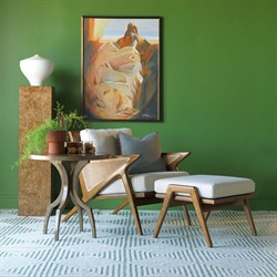 Hudson Modern Classic Brown Wood Round Side Table|