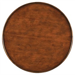 Marseille French Country Dark Brown Wood Round Side Table|