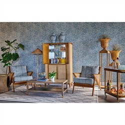 Summit Modern Classic Vintage Brown Wood Rectangular Coffee Table|