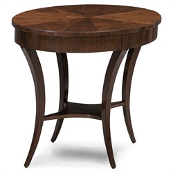Wellington French Country Dark Brown Wood Oval Side Table|