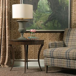 Wellington French Country Dark Brown Wood Oval Side Table|