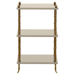 Hallings Updated Traditional Cream Wood Rectangular Side Table|