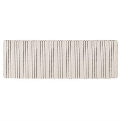 Caleb Updated Traditional Beige Stripe Burnished Brass Iron Bedroom Bench|