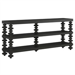 Massimo Updated Traditional Black Pine Wood Console Table|
