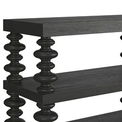 Massimo Updated Traditional Black Pine Wood Console Table|