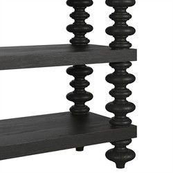 Massimo Updated Traditional Black Pine Wood Console Table|