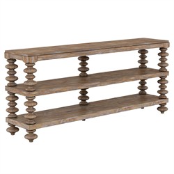 Massimo Updated Traditional Brown Pine Wood Console Table|