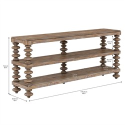 Massimo Updated Traditional Brown Pine Wood Console Table|
