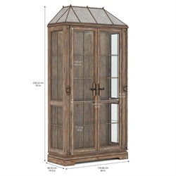 Massimo Updated Traditional Brown Pine Wood Display Cabinet|