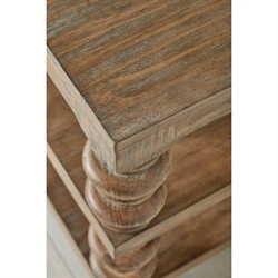 Massimo Updated Traditional Brown Pine Wood Rectangular End Table|
