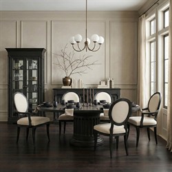 John Updated Traditional Black Pine Wood Glass Cabinet|