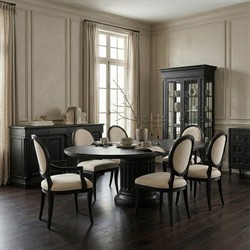 John Updated Traditional Black Pine Wood Glass Cabinet|