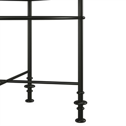 John Updated Traditional Black Granite Bronze Metal Round Side Table|