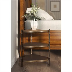 Gatlin Updated Traditional Burnished Gold Metal Trefoil Side Table|