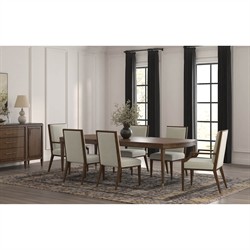 Gatlin Traditional Brown Wood Rectangular Extendable Dining Table - 82-102"|