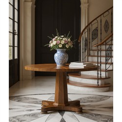 Gatlin Updated Traditional Brown Wood Round Dining Table - 48"|