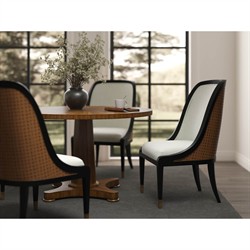 Gatlin Updated Traditional Brown Wood Round Dining Table - 48"|