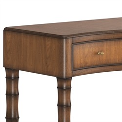 Zaylen Updated Traditional Brown Wood Bamboo Console Table|