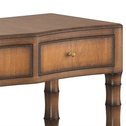 Zaylen Updated Traditional Brown Wood Bamboo Console Table|