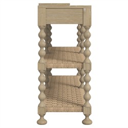 Eren Updated Traditional Light Brown Wood Spindle Console Table|
