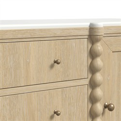 Eren Updated Traditional Light Brown Wood Spindle Sideboard|