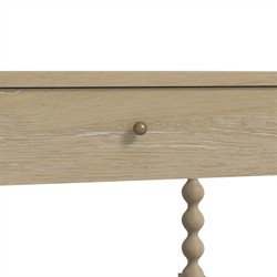 Eren Updated Traditional Light Brown Wood Rectangular Spindle End Table|
