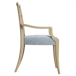 Eren Updated Traditional Light Brown Wood Ladder Back Dining Arm Chair|