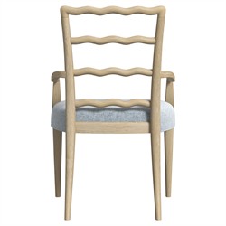 Eren Updated Traditional Light Brown Wood Ladder Back Dining Arm Chair|