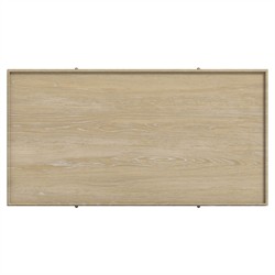 Eren Updated Traditional Light Brown Wood Rectangular Spindle Storage Coffee Table|