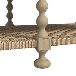 Eren Updated Traditional Light Brown Wood Rectangular Spindle Storage Coffee Table|