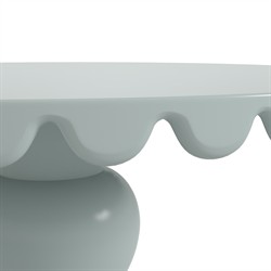 Eren Updated Traditional Blue Wood Scalloped Round Dining Table - 60"|