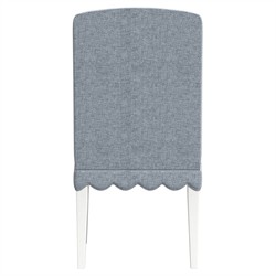 Eren Updated Traditional Blue Upholstered Scalloped Dining Chair - Set of 2|