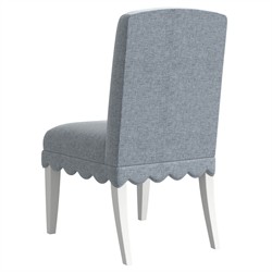 Eren Updated Traditional Blue Upholstered Scalloped Dining Chair - Set of 2|