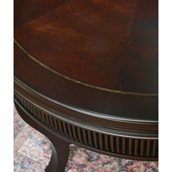 Ashton Updated Traditional Dark Brown Wood Round End Table|