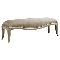 Bennett French Country Silver Wood Bedroom Bench|