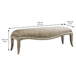 Bennett French Country Silver Wood Bedroom Bench|