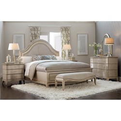 Bennett French Country Silver Wood Bedroom Bench|