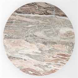 Albine Modern Classic Marble Brown Wood Round Dining Table- 54"|