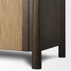 Delphia Coastal Beach Dark Brown Wood Woven Rope Bookcase|