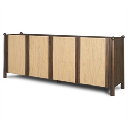 Delphia Coastal Beach Dark Brown Wood Woven Rope Sideboard|