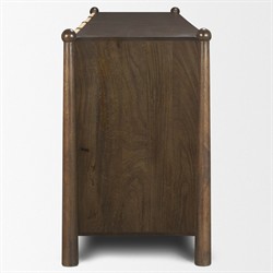 Delphia Coastal Beach Dark Brown Wood Woven Rope Sideboard|