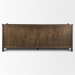 Delphia Coastal Beach Dark Brown Wood Woven Rope Sideboard|