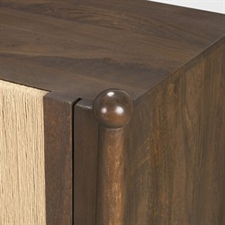 Delphia Coastal Beach Dark Brown Wood Woven Rope Sideboard|