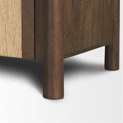 Delphia Coastal Beach Dark Brown Wood Woven Rope Sideboard|