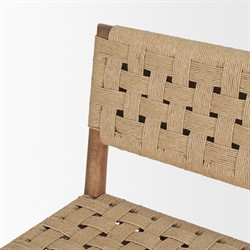 Amael Coastal Beach Brown Wood Woven Rope Counter Stool|