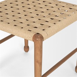 Amael Coastal Beach Brown Wood Woven Rope Dining Chair|